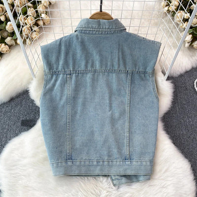 Adeline Femme Frayed Denim Vest